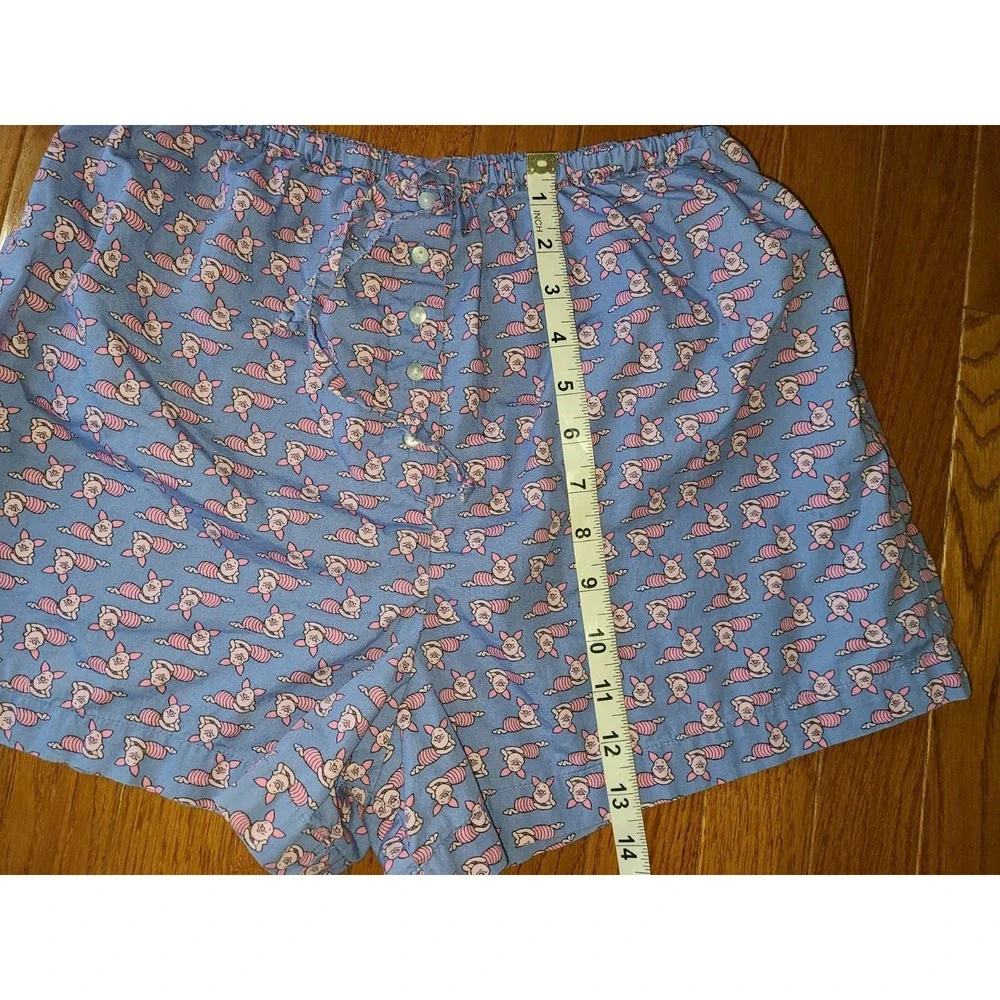 DISNEY Boxers PIGLET SHORTS SIZE XL‎ Blue and Pink Elastic Waist Tie Sz Small